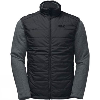 Chaquetas Jack Wolfskin Caribou Glen 3in1 Hombre - Negras / Gris Oscuro - Chile RLU405123